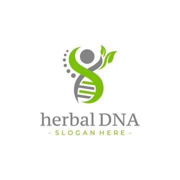 Human DNA leaf logo design vector. Health care symbol template. Stock Illustration