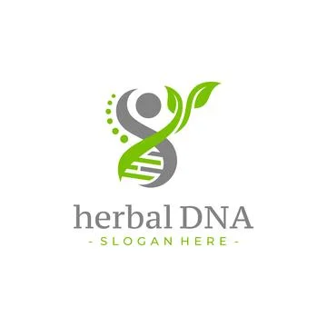 Human DNA leaf logo design vector. Health care symbol template. Stock Illustration
