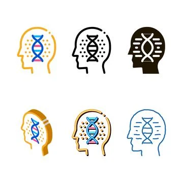 Human dna simplified molecule icon vector outline Stock Illustration