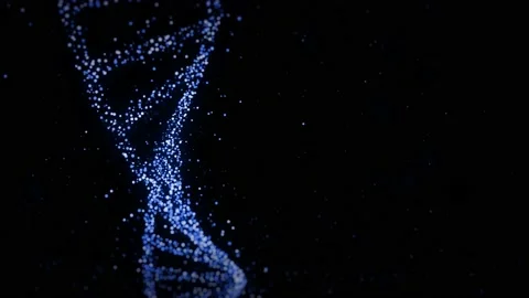 Human DNA spinning on black background. seamless loop animation. Stock Footage 229448607
