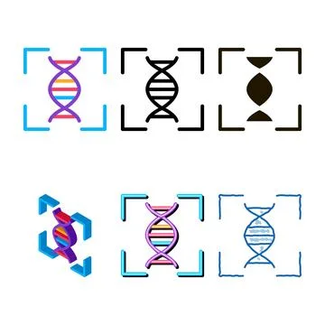 Human dna testing styleset icon vector outline Stock Illustration