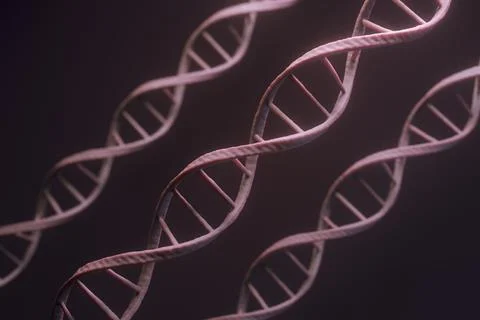 Human DNA Under Microscope - A Conceptual and Futuristic View Stock Illustration