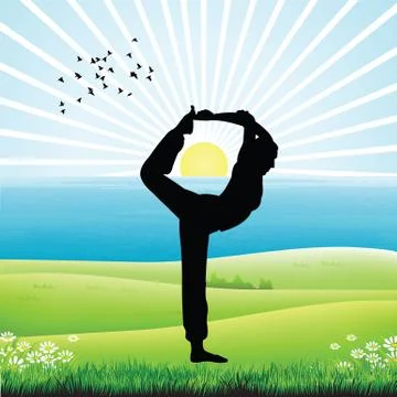 Human doing yoga Stock Illustration