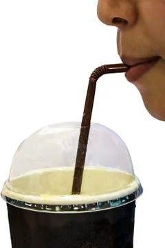 Human drinking water. Stock Photos