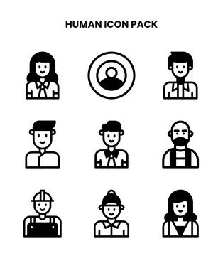 Human DuoTone Design Icons Pack 스톡 일러스트