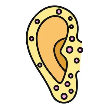 Human ear with acupuncture reflexology points chart Stock Illustration