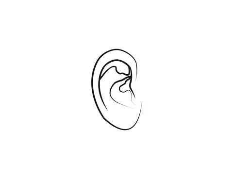 Human ear, anatomy icon. Vector illustration, flat. Stock Illustration