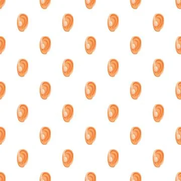 Human ear anatomy seamless pattern for hearing concept Stock Illustration
