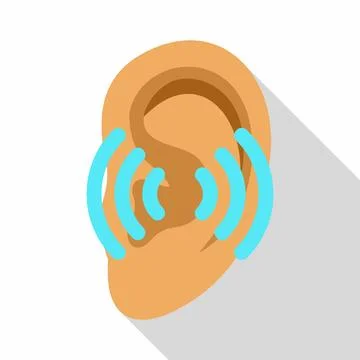 Human ear detecting sound waves concept art Stock Illustration
