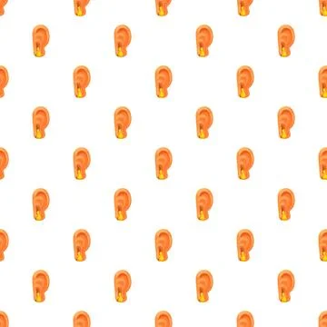Human ear with earwax seamless pattern healthcare background 스톡 일러스트