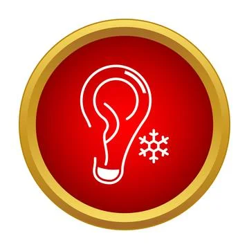 Human ear experiencing frostbite and cold weather Stock Illustration