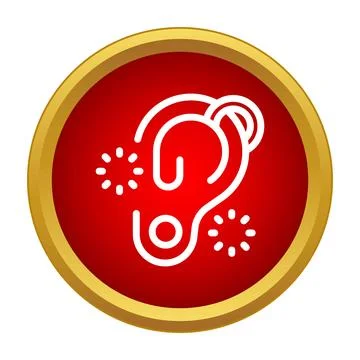 Human ear experiencing otitis inflammation and pain icon Stock Illustration
