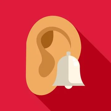 Human ear experiencing ringing sound from bell Stock Illustration