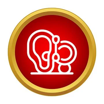 Human ear with hearing aid device illustration Stock Illustration
