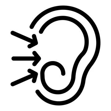 Human ear hearing sound waves icon Stock Illustration