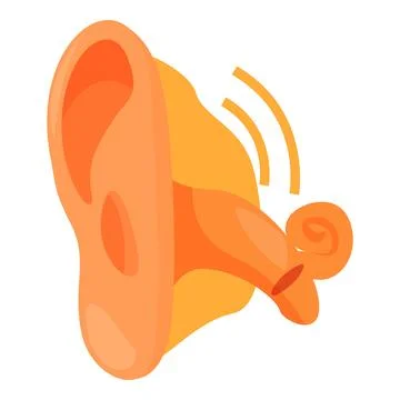 Human ear hearing sound waves entering ear canal Stock Illustration