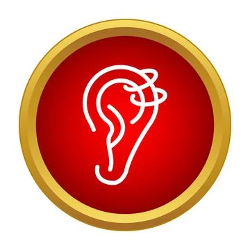 Human ear with helix piercing icon design Stock Illustration