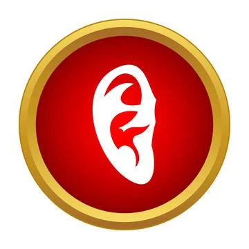 Human ear icon representing hearing and listening symbol Stock Illustration