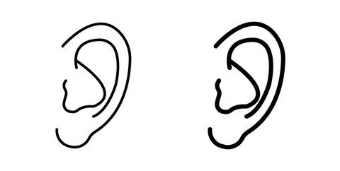Human ear icon symbol. Flat Vector illustration Stock Illustration