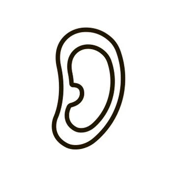 Human ear icon in trendy flat style isolated on white background. Eps 10. Stock Illustration