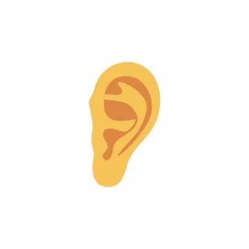 Human ear icon. Vector design isolated on white background. Stock Illustration