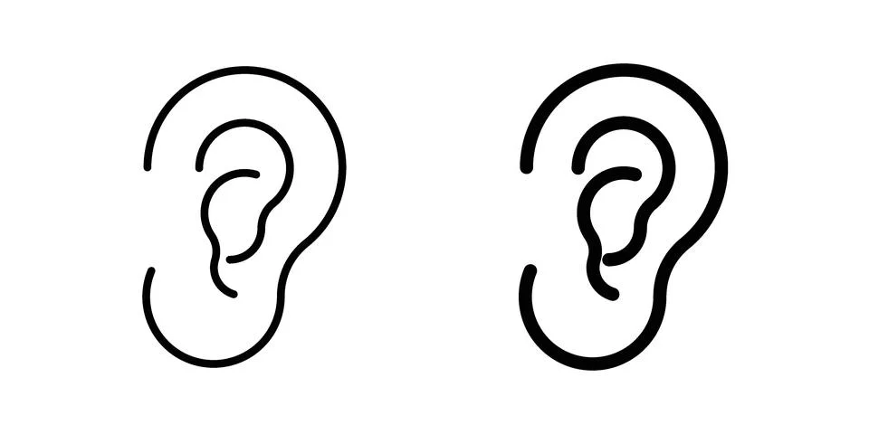 Human ear icon vector design illustrations Stock Illustration