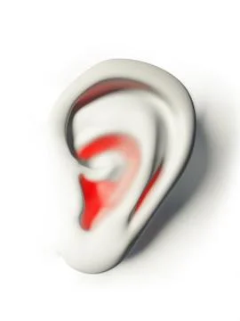 Human ear in pain Stock Illustration
