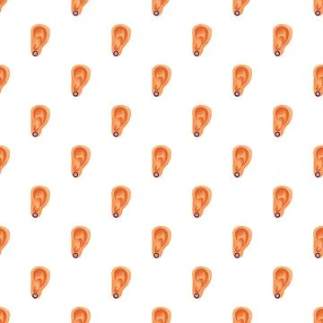 Human ear pattern repeating on white background イラスト素材