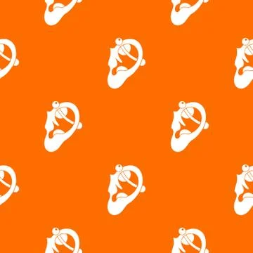 Human ear with piercing pattern seamless Stock Illustration
