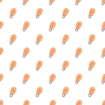 Human ear piercing pattern seamless background illustration Stock Illustration