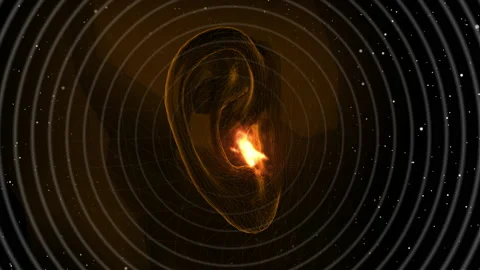 Human Ear with radio wave effect Видео 218256949