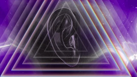 Human Ear with radio wave effect Stock Footage 218271939