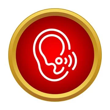 Human ear receiving sound wave icon concept Stock Illustration