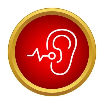 Human ear receiving sound wave medical icon Stock Illustration