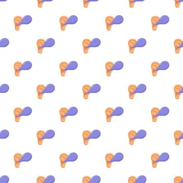 Human ear receiving sound wave seamless pattern Illustrazione stock