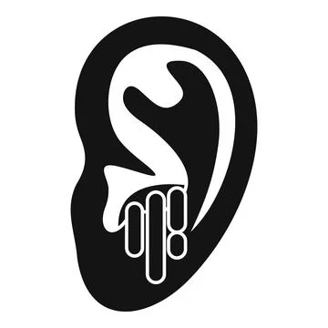 Human ear receiving sound waves icon illustration Stock Illustration