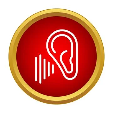 Human ear receiving sound waves icon concept Stock Illustration