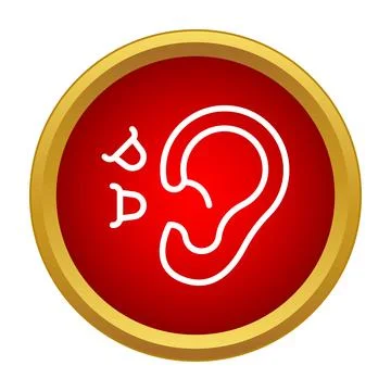 Human ear receiving sound waves for communication Stock Illustration
