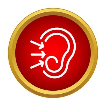 Human ear receiving sound waves icon concept Stock Illustration