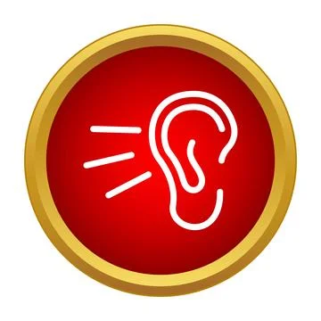 Human ear receiving sound waves icon concept Stock Illustration