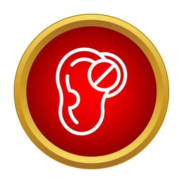 Human ear with stop sign, hearing loss concept Stock Illustration