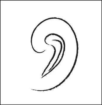 The human ear - vector illustration Stock Illustration