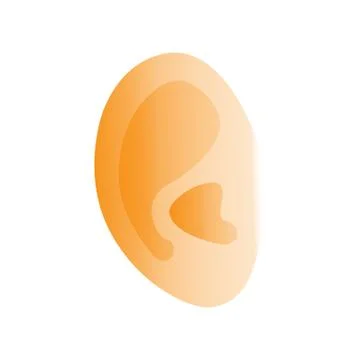 Human ear. Vector illustration, isolate on a white background. Stockillustratie