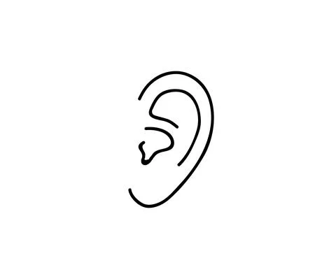 Human ear on a white background. Stock Illustration