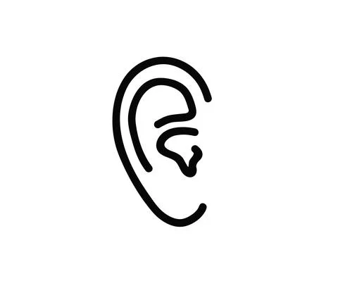 Human ear on a white background. Vector illustration. Stock Illustration