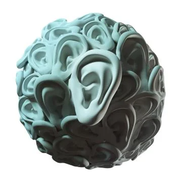 Human ears in ball shape Stock Illustration