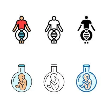 Human with edition dna genetic engineering color icon vector Stock Illustration