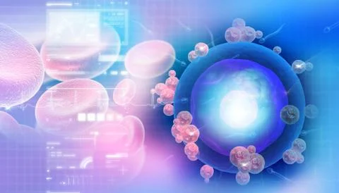 Human egg cell in abstract design Ilustración de archivo