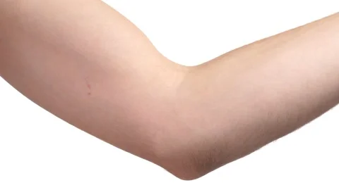 Human Elbow Bending Closeup White Background Body Part 库存影片 137142348