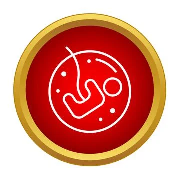 Human embryo development and growth in red circle icon Illustrazione stock